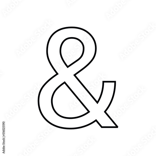 Ampersand in English grammar vector illustration