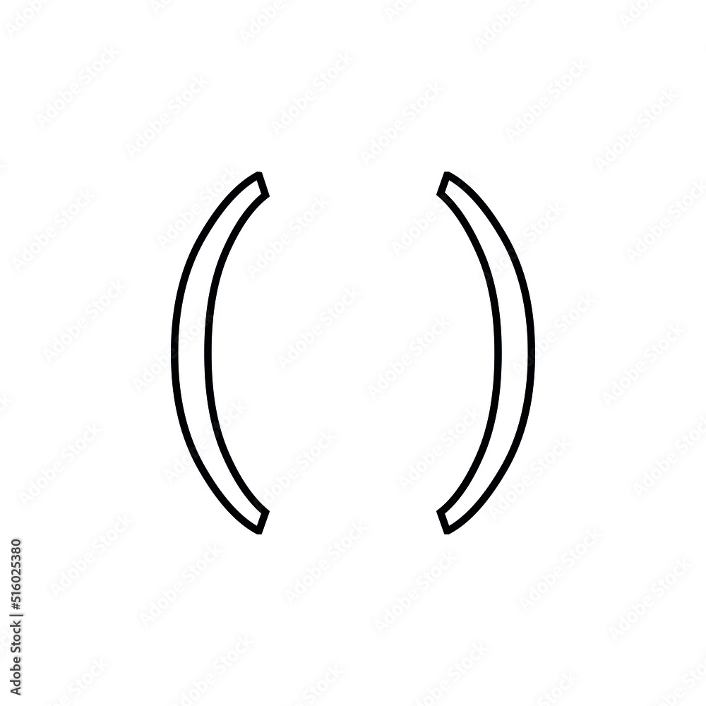 Parentheses in English grammar vector illustration Parentheses in English grammar vector illustration