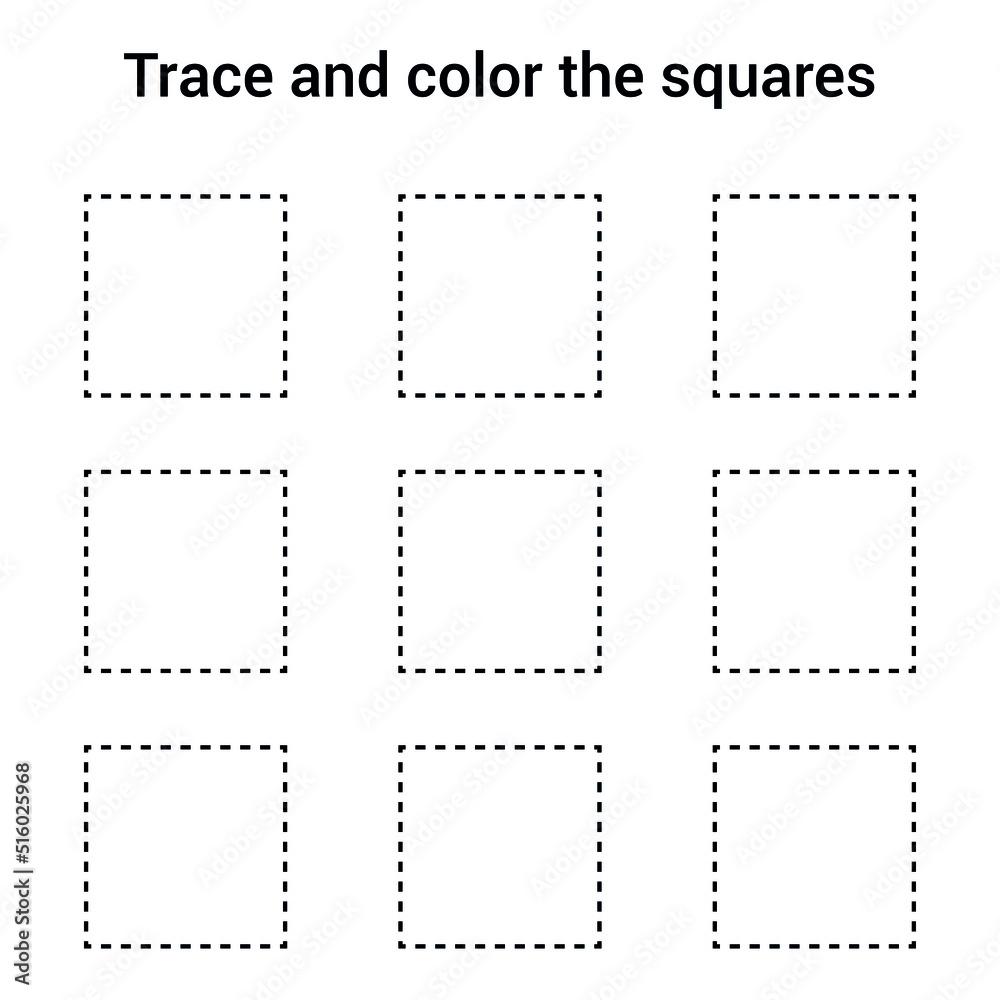 trace and color the squares