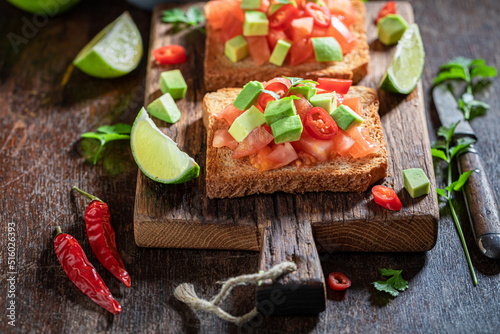 Hot toasts made of tomatoes...