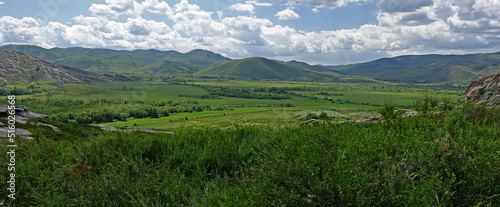 East Kazakhastan landscape, mountains and fields photo