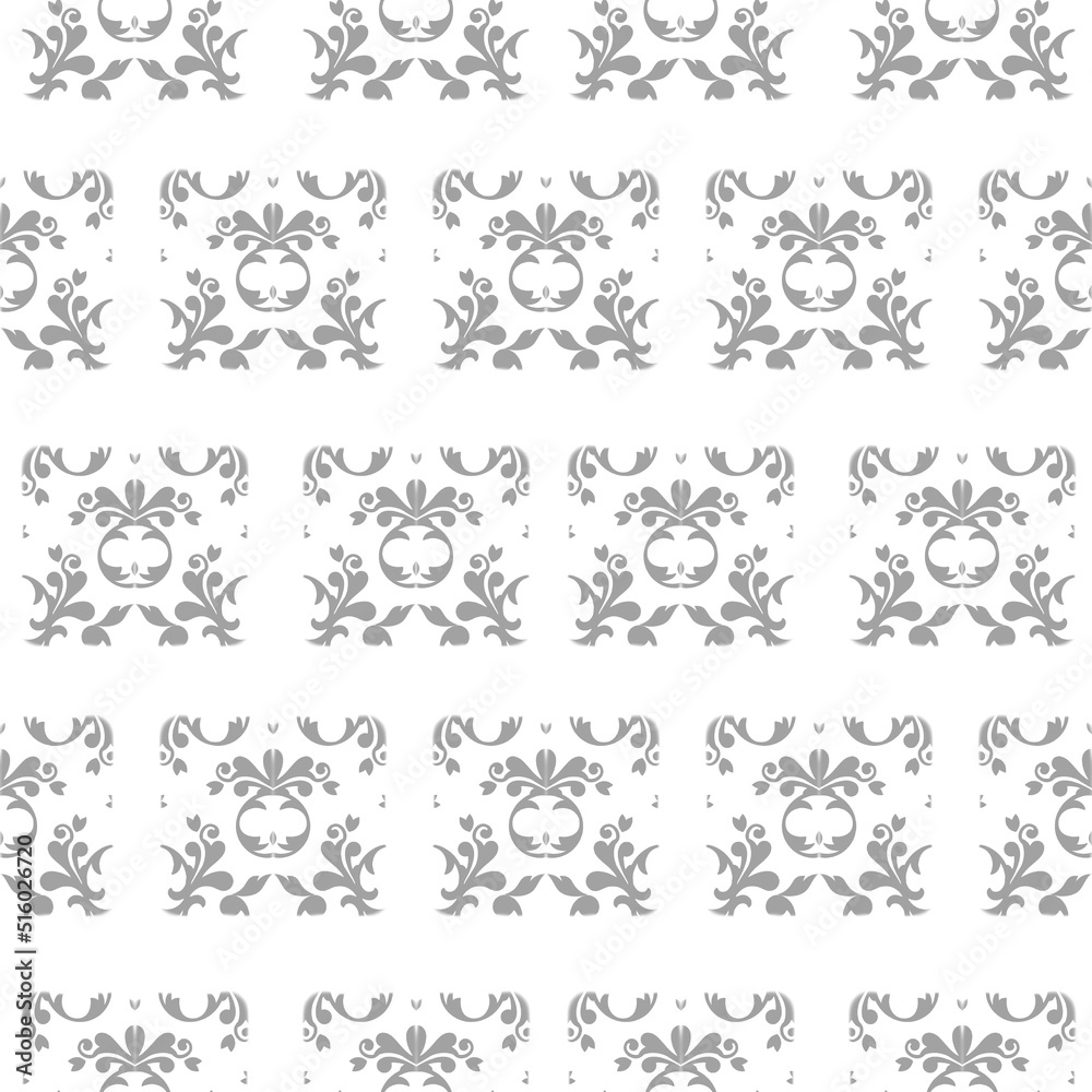 Grey flowers seamless pattern for textile fabric work