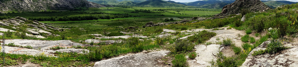 Obraz premium East Kazakhastan landscape, mountains and fields