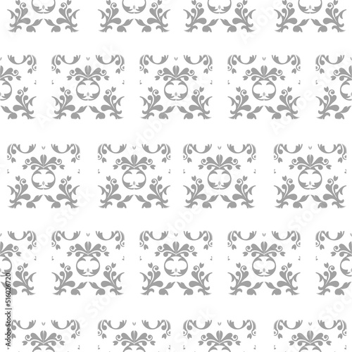 Grey flowers seamless pattern for textile fabric work