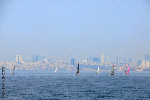 Yacht regatta in Istanbul. Marmaris sea.