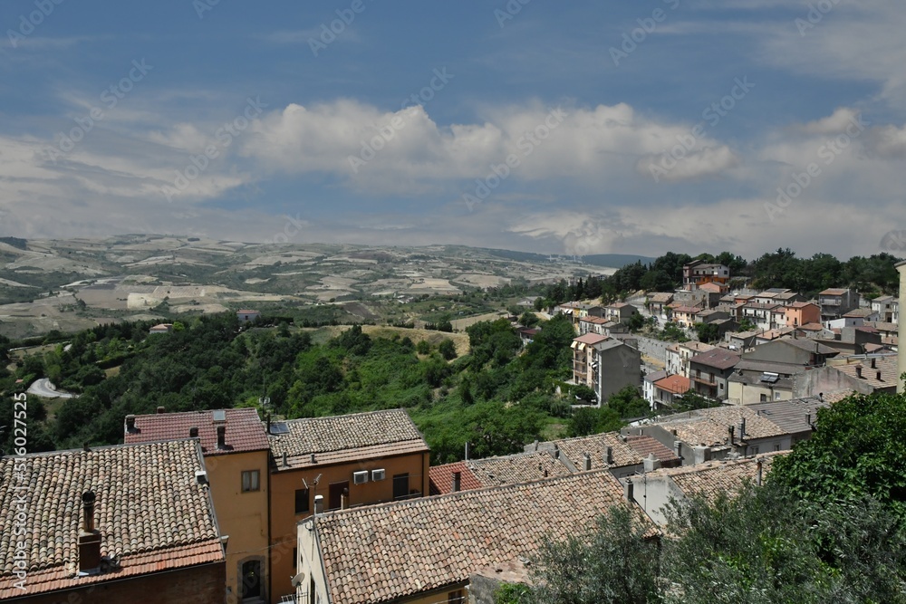 Panoramic view of Pietragalla, a village in the Basilicata region, Italy.