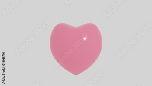 Heart 3D rendered on white background