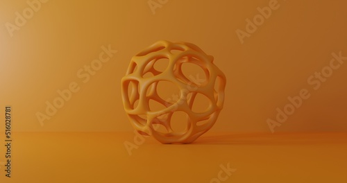 voronoi pattern sphere 3d rendered