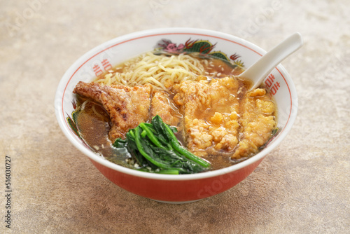 Canvas Print fried pork chop noodle soup