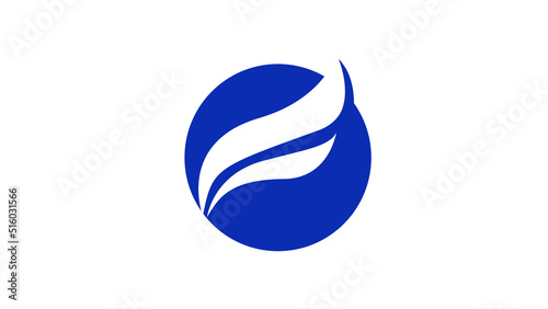 F blue wing logo symbol vector illustration