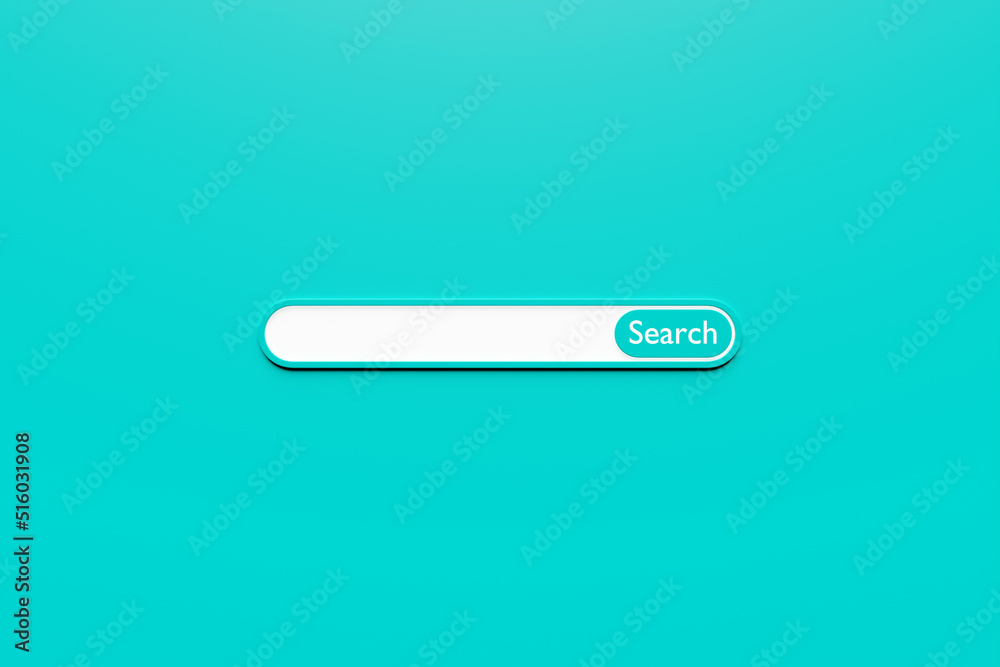 3D illustration, Search bar design element on a blue background. Search bar for website and user interface, mobile applications. 3D illustration, Search bar design element on a blue background. Search bar for website and user interface, mobile applications.