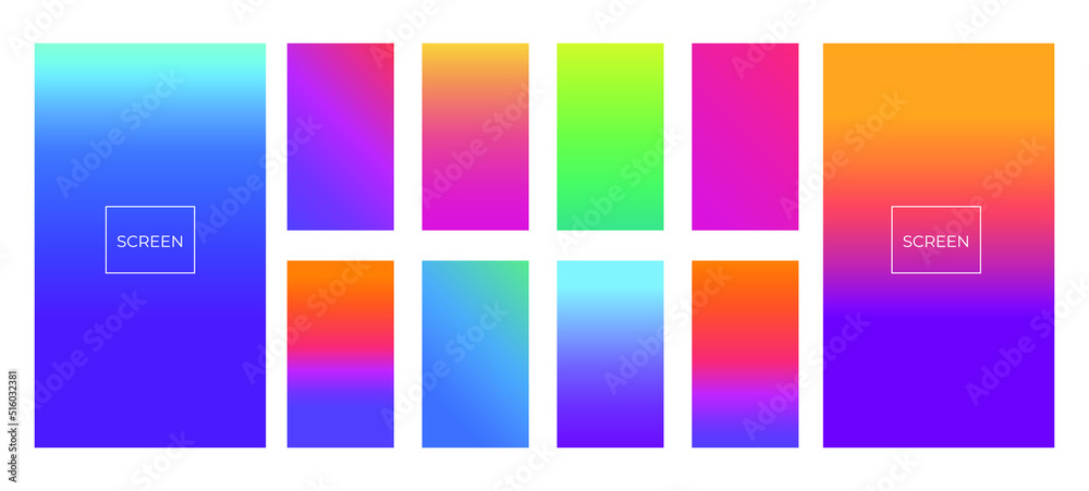 Soft gradient color background. Modern screen vector design for mobile app. Soft color gradients.
