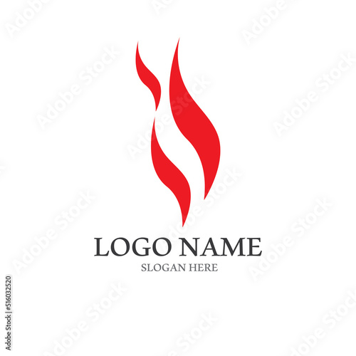 blazing fire, embers, fireball logo and symbol vector image. with template illustration editing.