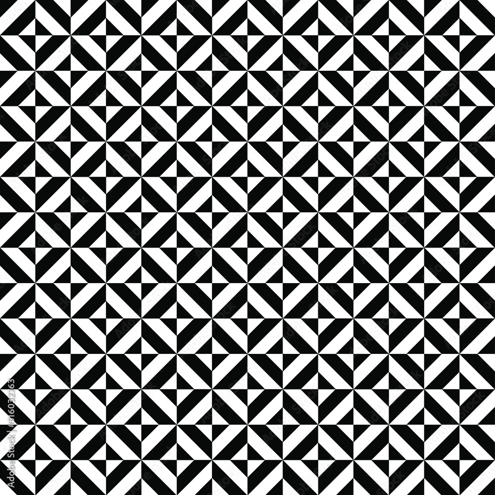 Abstract seamless geometric pattern vector background. White and black ornament. 