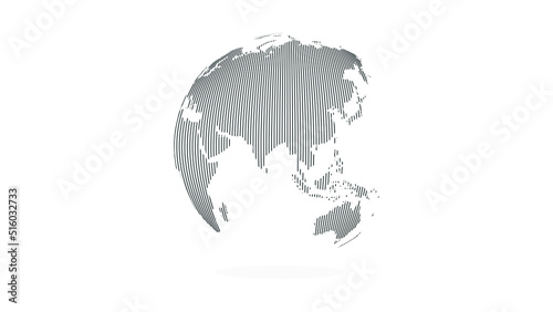 Abstract vertical lines globe earth world map vector illustration