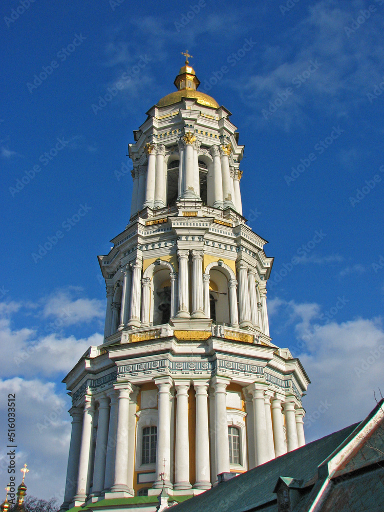 Bell tower of Kyiv-Pechersk Lavra in Kyiv, Ukraine