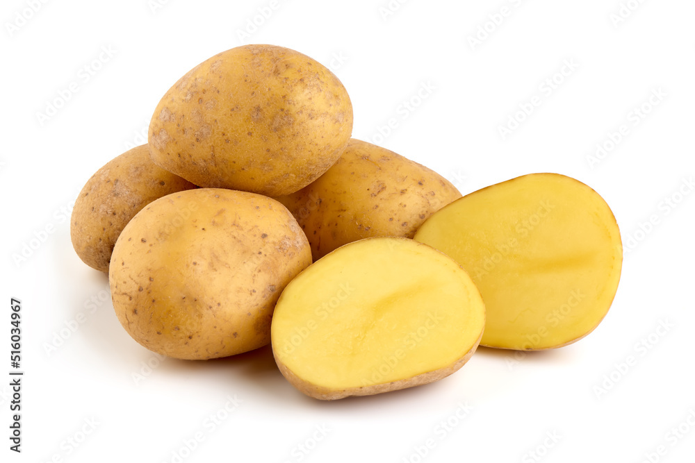 Fresh potatoes, organic potato, isolated on white background. Fresh potatoes, organic potato, isolated on white background.