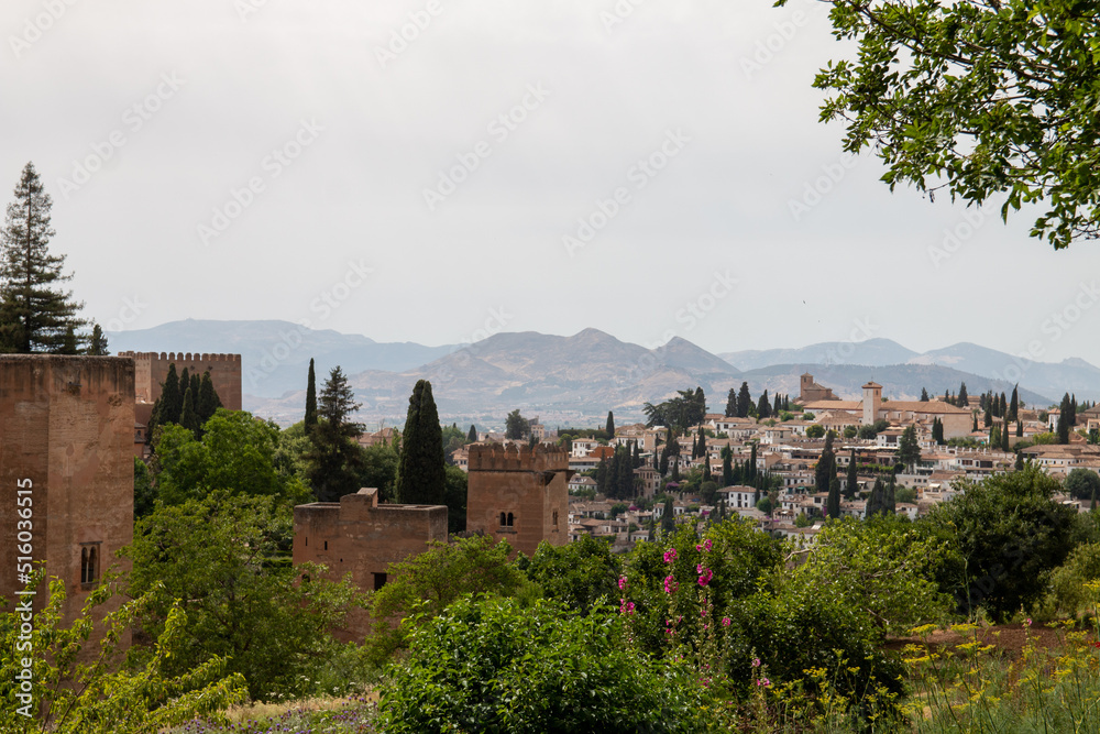 View of the Albaicin (El Albayzin) medieval district of Granada, Andalusia, Spain