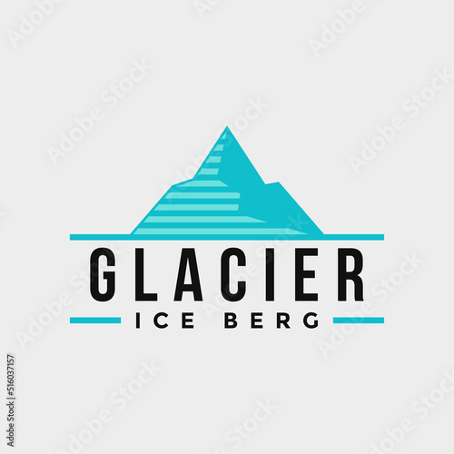 Simple glacier iceberg mountain logo design 