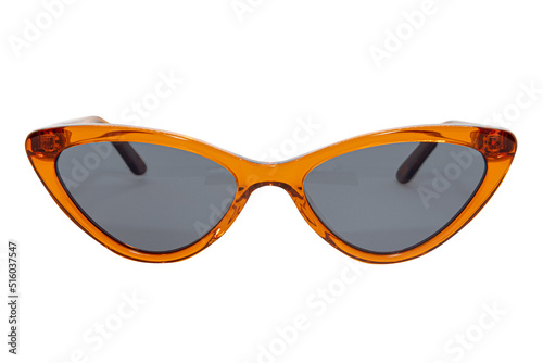 CAT EYE SUNGLASSES brown transparent frame front view