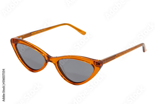 CAT EYE SUNGLASSES brown transparent frame top front view