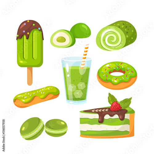 Japanese matcha tea and desserts