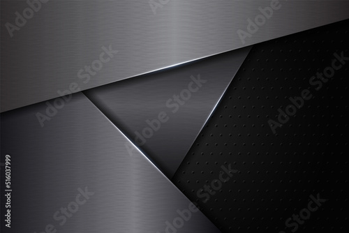 Modern Abstract 3D Realistic Diagonal Overlap Textured Silver Metallic Background