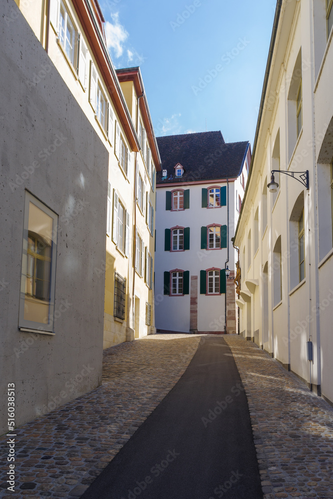 Street view in the center of old town Basel, Switzerland