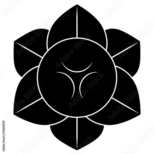 家紋です。八重向こう橘といいます。