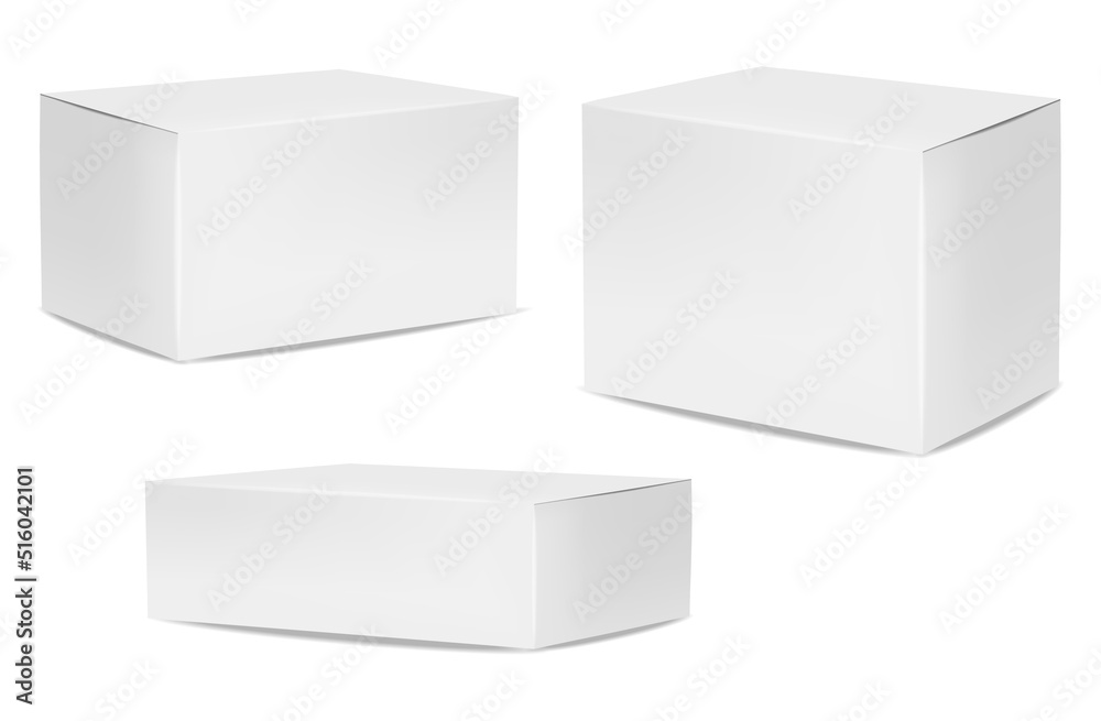 Isolated box packaging, realistic isolated white background, vector illustration, cosmetics box vector, boxes package Isolated box packaging, realistic isolated white background, vector illustration, cosmetics box vector, boxes package