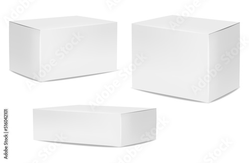 Isolated box packaging, realistic isolated white background, vector illustration, cosmetics box vector, boxes package
