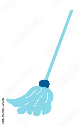Broom or mop, cleaning and tidying up, vector