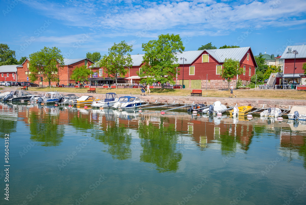 Fototapeta premium Summer morning in the old port. Hanko. Finland