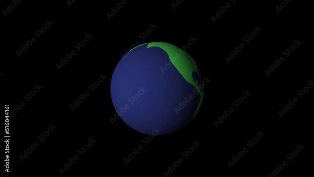 Cartoon style earth animated on black background Cartoon style earth animated on black background