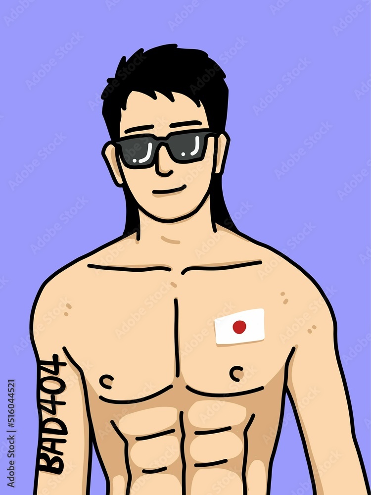 Fototapeta premium cute man cartoon on blue background