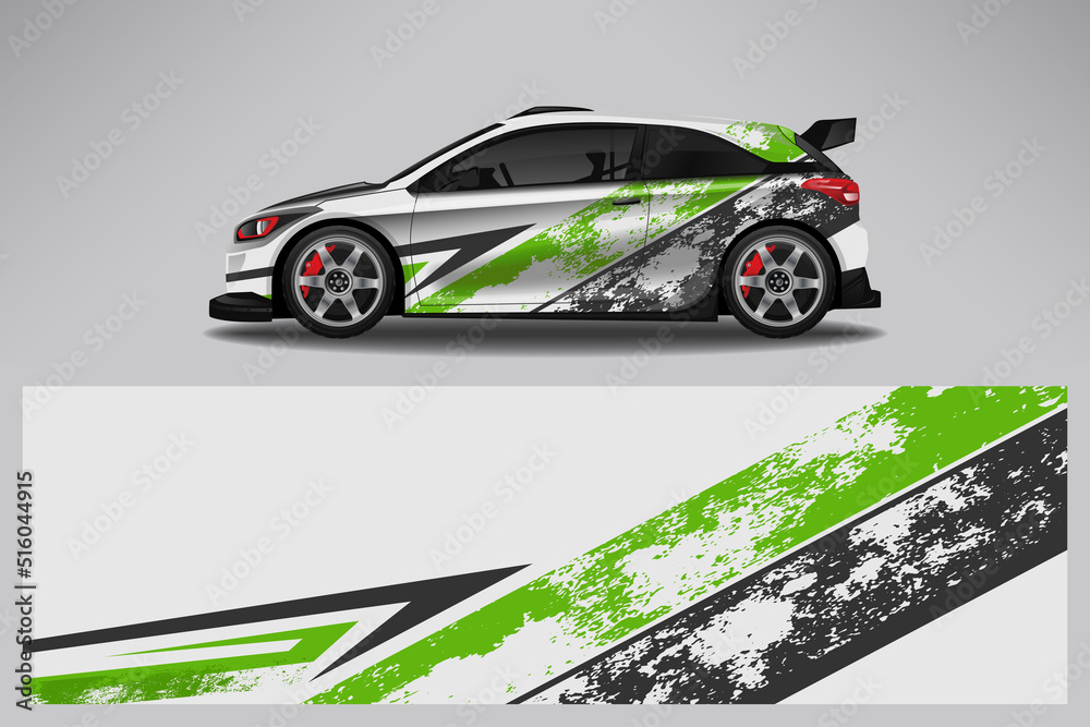 Car wrap decal design vector, custom livery race rally car vehicle ...