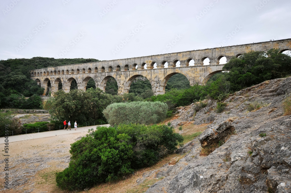 Photo of the famous Gard Waterway Bridge in southern France