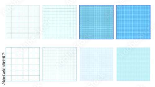 set of blank blue grid paper templates printable striped note, planner, journal, reminder, notes, checklist, memo, writing pad. cute, simple, and printable perfect for your design