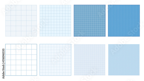 set of blank blue grid paper templates printable striped note, planner, journal, reminder, notes, checklist, memo, writing pad. cute, simple, and printable perfect for your design