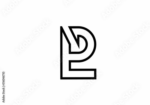 Lp pl l p initial letter logo isolated on white background