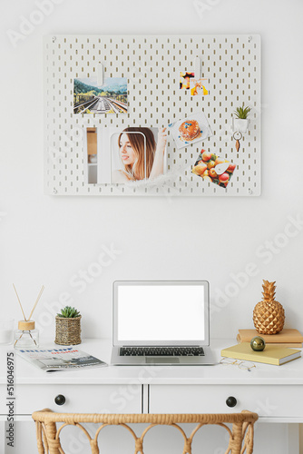 Modern workplace and pegboa...