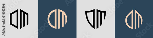 Creative simple Initial Letters DM Logo Designs Bundle.