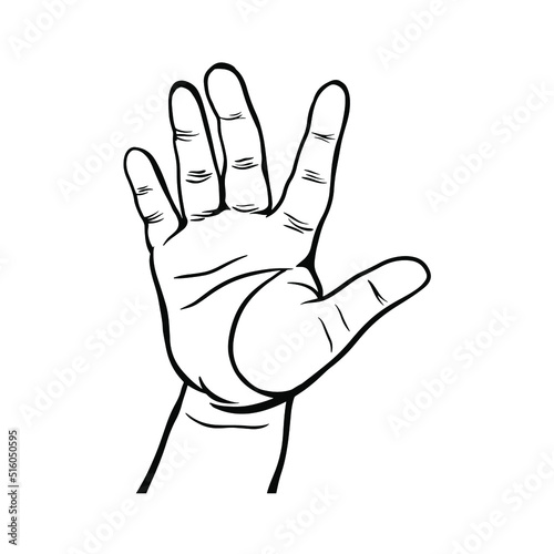 Hand showing five fingers, high five sign. Communication gestures concept. Counting fingers. number five. hand open palm showing number five