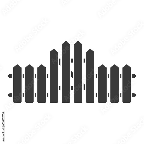 Fence glyph icon isolated on white background.Vector illustration.