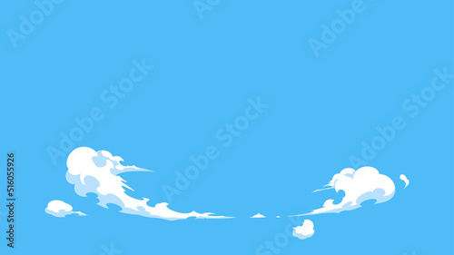 着地の煙のイラスト_エフェクト風_16:9