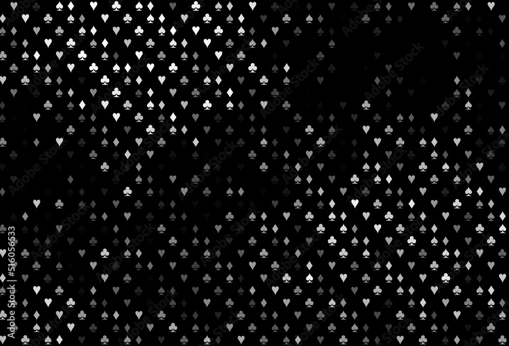 Dark Silver, Gray vector cover with symbols of gamble. Dark Silver, Gray vector cover with symbols of gamble.