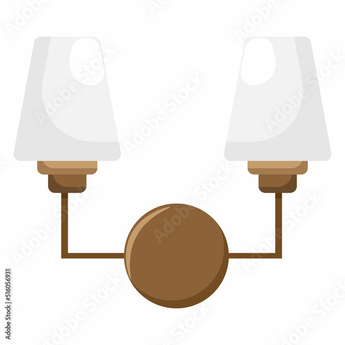 Vanity light icon. Subtable to plece on home decor, furniture, household, etc.