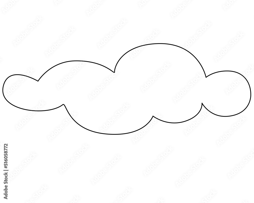Cloud, weather phenomenon sign for weather forecast - vector linear picture with editable outline for coloring book, logo or pictogram. Outline. Cloud, weather phenomenon sign for weather forecast - vector linear picture with editable outline for coloring book, logo or pictogram. Outline.