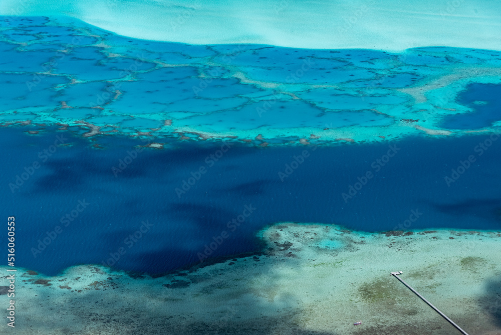 coral reef and blue sea, Maupiti