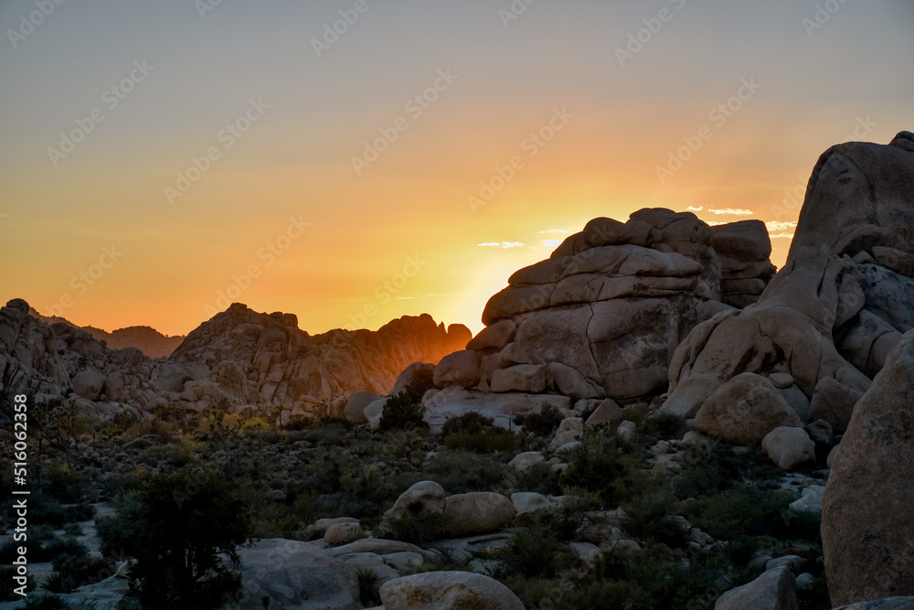 Sunset over rocks